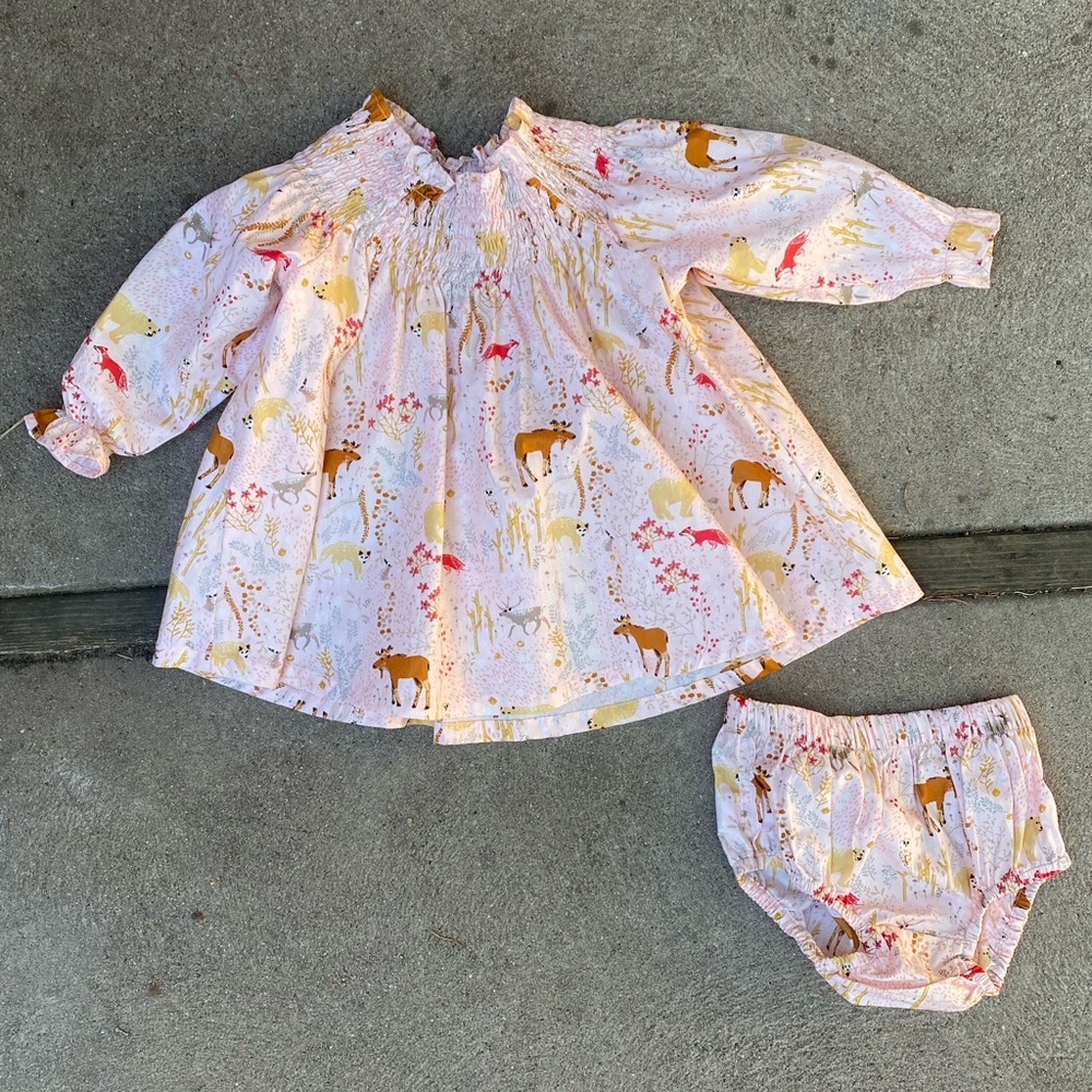 Tea Collection smocked dress and bloomers.